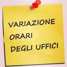 Variazione Orario Ufficio Comunale