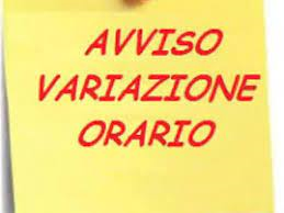 Variazioni Orario Ufficio Tecnico